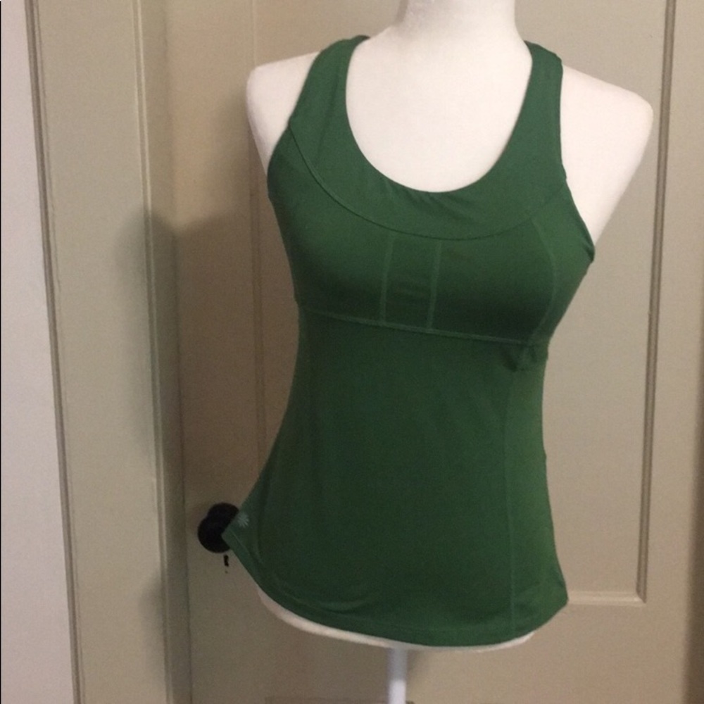 Green Athleta Racerback Tank Small woh Pockets